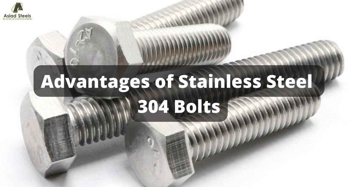 A bunch of four stainless steel bolts